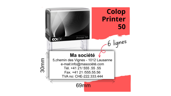 Tampon encreur personnalisé Colop Printer 50 - Trodat